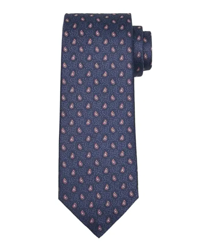 Isaia Men 's Paisley Silk Tie