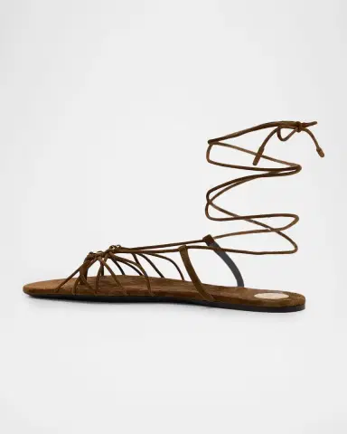 Saint Laurent Babylone Suede Lace-Up Sandals | Thumbnail 3 Saint Laurent Babylone Suede Lace-Up Sandals | Thumbnail 3