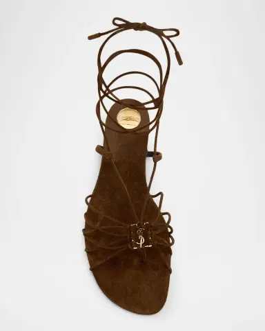Saint Laurent Babylone Suede Lace-Up Sandals | Thumbnail 6 Saint Laurent Babylone Suede Lace-Up Sandals | Thumbnail 6