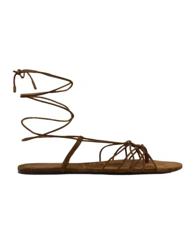 Saint Laurent Babylone Suede Lace-Up Sandals | Thumbnail 1 Saint Laurent Babylone Suede Lace-Up Sandals | Thumbnail 1