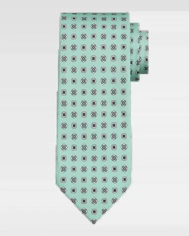 Isaia Men's Geometric Floral Silk Tie | Thumbnail 2