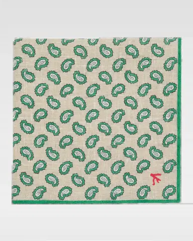 Isaia Men's Paisley Silk Pocket Square | Thumbnail 2