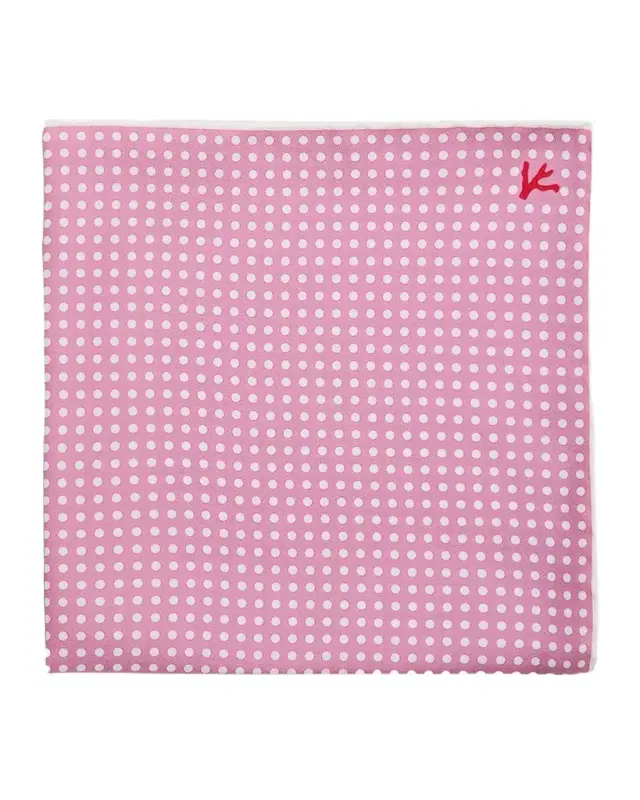 Isaia Men 's Polka Dot Silk Pocket Square