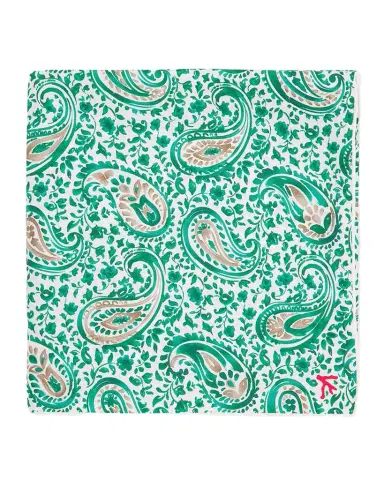 Isaia Men's Paisley Silk Pocket Square | Thumbnail 1 Isaia Men's Paisley Silk Pocket Square | Thumbnail 1