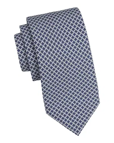 Isaia Men's Geometric-Print Silk Tie | Thumbnail 2 Isaia Men's Geometric-Print Silk Tie | Thumbnail 2