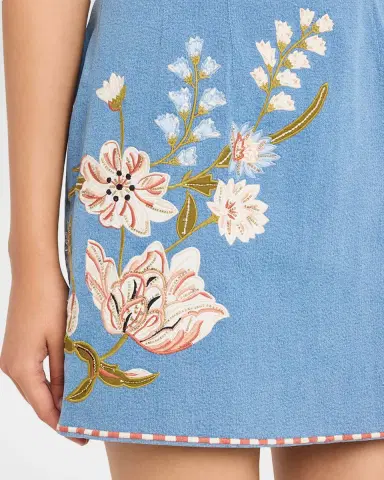 Veronica Beard Chester Embroidered Mini Dress | Thumbnail 5
