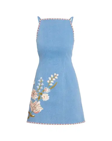 Veronica Beard Chester Embroidered Mini Dress | Thumbnail 1