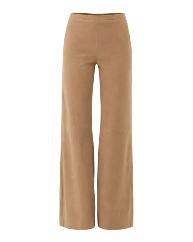 Elise Suede Wide-Leg Pants