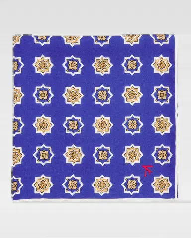 Isaia Men's Medallion Silk Pocket Square | Thumbnail 2