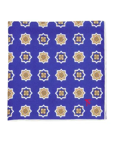 Isaia Men's Medallion Silk Pocket Square | Thumbnail 1
