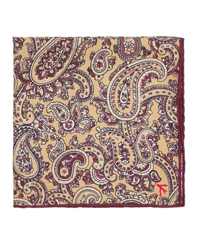 Isaia Men's Paisley Silk Pocket Square | Thumbnail 1
