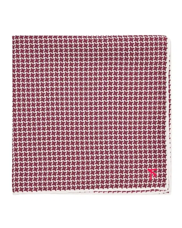 Isaia Men 's Geometric Silk Pocket Square