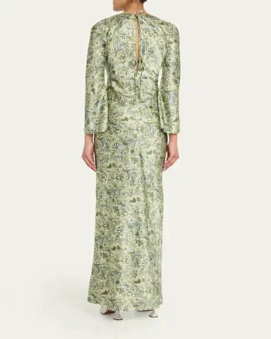 Veronica Beard Gemma Floral Long-Sleeve Maxi Dress | Thumbnail 3 Veronica Beard Gemma Floral Long-Sleeve Maxi Dress | Thumbnail 3