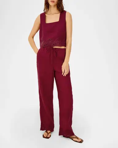 Rails Akira Embroidered Linen Crop Top | Thumbnail 2 Rails Akira Embroidered Linen Crop Top | Thumbnail 2