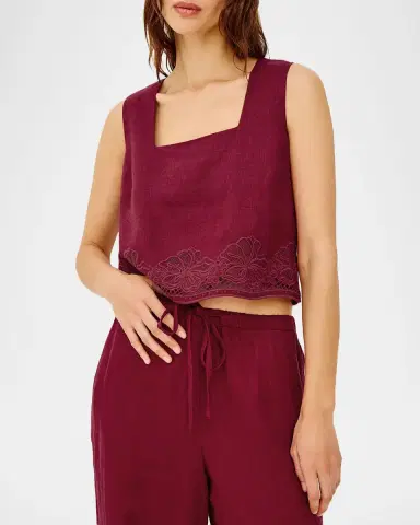 Rails Akira Embroidered Linen Crop Top | Thumbnail 4 Rails Akira Embroidered Linen Crop Top | Thumbnail 4