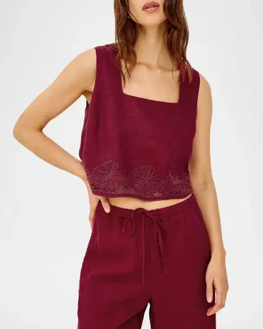 Rails Akira Embroidered Linen Crop Top | Thumbnail 6 Rails Akira Embroidered Linen Crop Top | Thumbnail 6