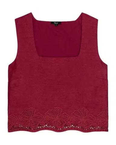 Rails Akira Embroidered Linen Crop Top | Thumbnail 1 Rails Akira Embroidered Linen Crop Top | Thumbnail 1