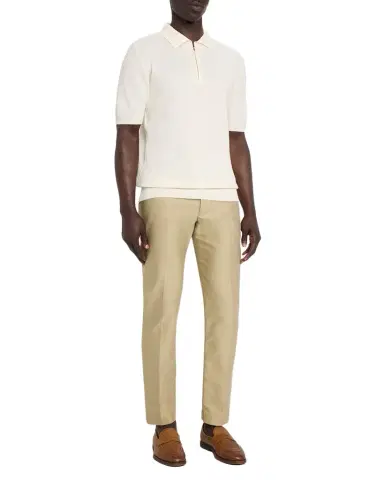 Isaia Men's Wool and Silk Half-Zip Short-Sleeve Polo Sweater | Thumbnail 1 Isaia Men's Wool and Silk Half-Zip Short-Sleeve Polo Sweater | Thumbnail 1