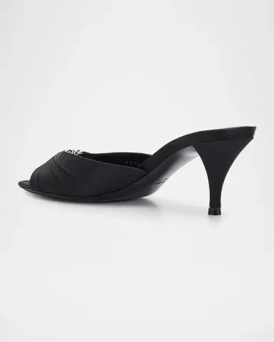 Saint Laurent 60mm Jerry Embellished Satin Crepe Mules | Thumbnail 2 Saint Laurent 60mm Jerry Embellished Satin Crepe Mules | Thumbnail 2