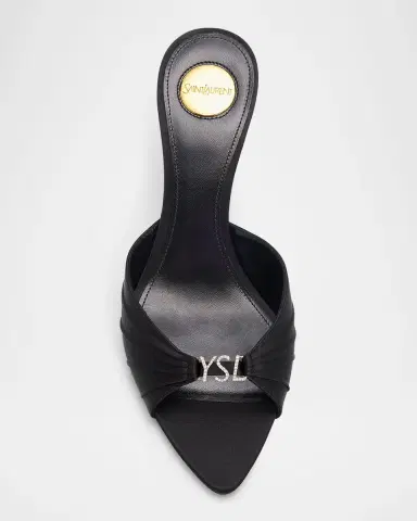 Saint Laurent 60mm Jerry Embellished Satin Crepe Mules | Thumbnail 4 Saint Laurent 60mm Jerry Embellished Satin Crepe Mules | Thumbnail 4