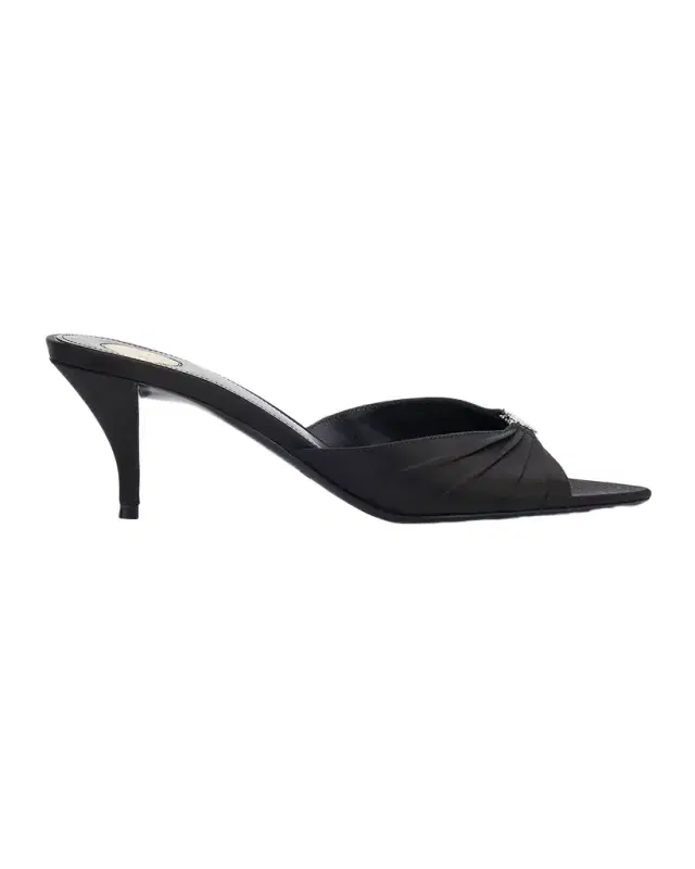 Saint Laurent 60mm Jerry Embellished Satin Crepe Mules