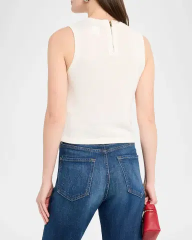 ALICE + OLIVIA Reva Embroidered Rib-Knit Tank Top | Thumbnail 3
