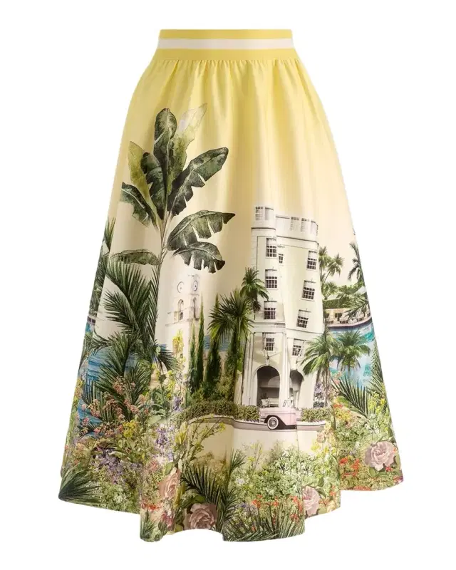 ALICE + OLIVIA Earla Paradise Midi Skirt