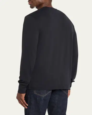 Tom Ford Men's Lyocell and Cotton Long-Sleeve T-Shirt | Thumbnail 3