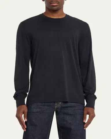 Tom Ford Men's Lyocell and Cotton Long-Sleeve T-Shirt | Thumbnail 4