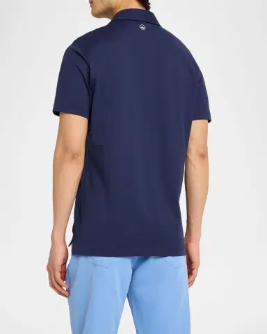 Peter Millar Men's Crown Crafted Albatross Cotton-Blend Pique Polo Shirt | Thumbnail 2