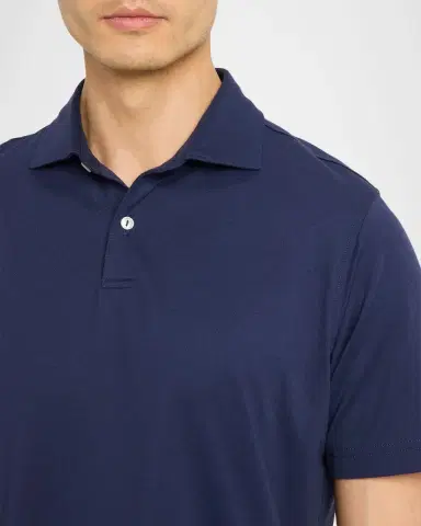 Peter Millar Men's Crown Crafted Albatross Cotton-Blend Pique Polo Shirt | Thumbnail 4