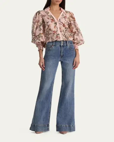 Alice + Olivia Charis Floral Button-Front Blouse | Thumbnail 2 Alice + Olivia Charis Floral Button-Front Blouse | Thumbnail 2