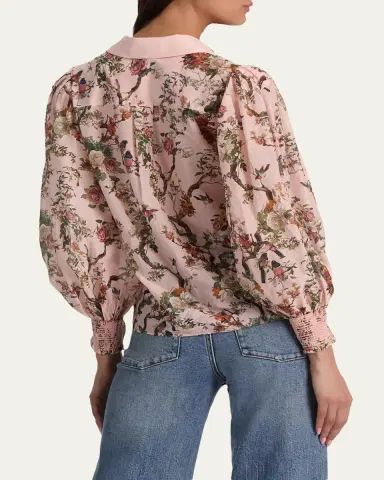 Alice + Olivia Charis Floral Button-Front Blouse | Thumbnail 3 Alice + Olivia Charis Floral Button-Front Blouse | Thumbnail 3
