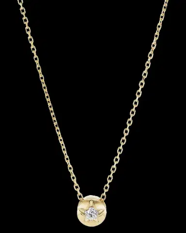 Sorellina 18K Yellow Gold Single Star Necklace with Diamonds | Thumbnail 2