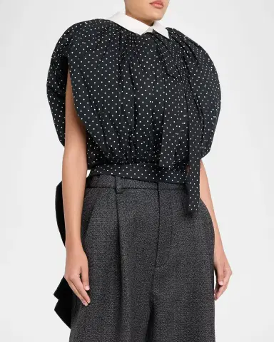Marc Jacobs Runway Polka-Dot Cotton Poplin Collared Bubble Top | Thumbnail 3 Marc Jacobs Runway Polka-Dot Cotton Poplin Collared Bubble Top | Thumbnail 3