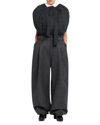 Marc Jacobs Runway Polka-Dot Cotton Poplin Collared Bubble Top | Thumbnail 1 Marc Jacobs Runway Polka-Dot Cotton Poplin Collared Bubble Top | Thumbnail 1