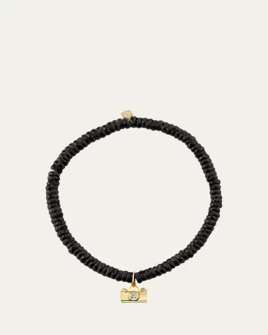 Sydney Evan Black Spinel and 14K Gold Camera with Diamonds Charm Bracelet | Thumbnail 3