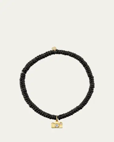 Sydney Evan Black Spinel and 14K Gold Camera with Diamonds Charm Bracelet | Thumbnail 4
