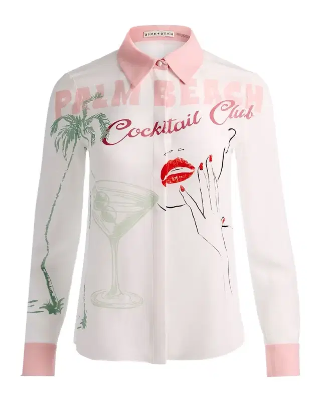ALICE + OLIVIA Willa Placket Top