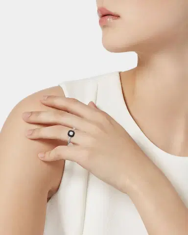 Nikos Koulis Oui Diamond, Enamel & 18K White Gold Ring | Thumbnail 2