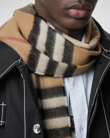 Burberry Men's Giant Check Cashmere Scarf | Thumbnail 7