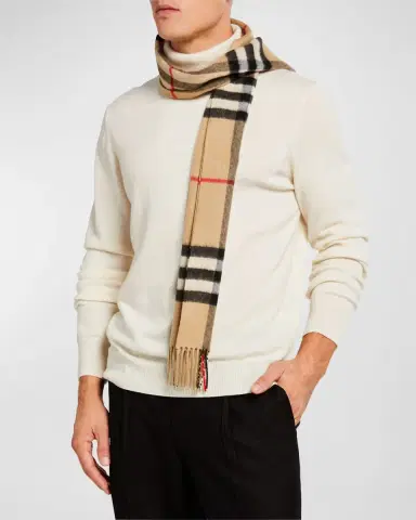 Burberry Men's Giant Check Cashmere Scarf | Thumbnail 9