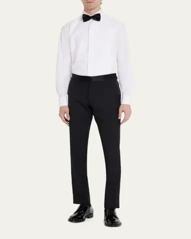 ZEGNA Men's Woven Pique Tuxedo Shirt | Thumbnail 2 ZEGNA Men's Woven Pique Tuxedo Shirt | Thumbnail 2
