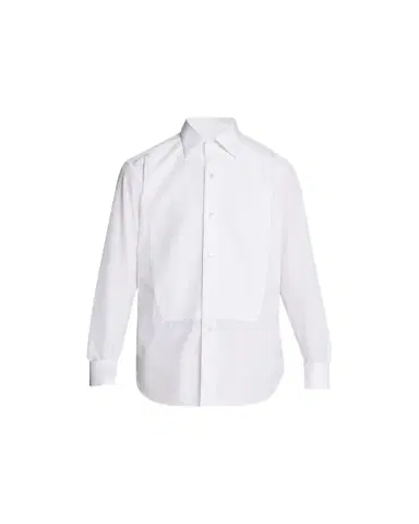 ZEGNA Men's Woven Pique Tuxedo Shirt | Thumbnail 1 ZEGNA Men's Woven Pique Tuxedo Shirt | Thumbnail 1