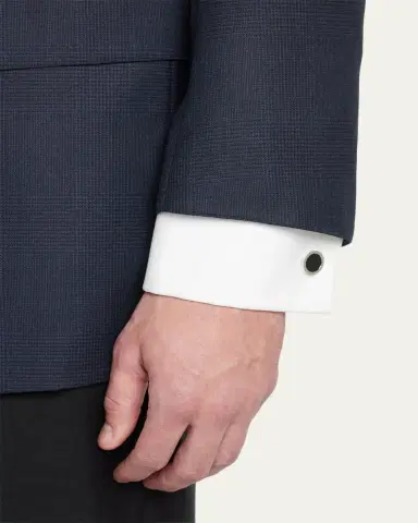 Jan Leslie Men's Round Black Onyx Cufflinks | Thumbnail 2 Jan Leslie Men's Round Black Onyx Cufflinks | Thumbnail 2