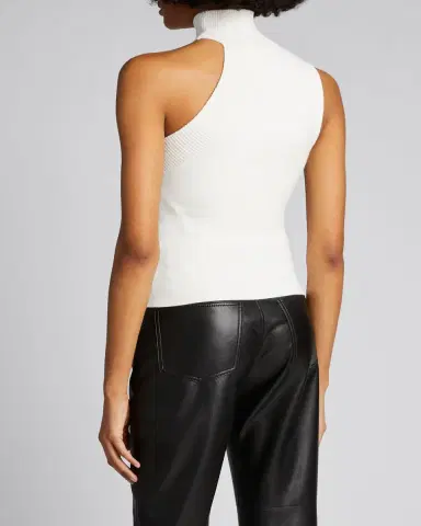 ALICE + OLIVIA Kiki Multi-Stitch Turtleneck Cutout Tank | Thumbnail 2