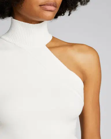 ALICE + OLIVIA Kiki Multi-Stitch Turtleneck Cutout Tank | Thumbnail 4