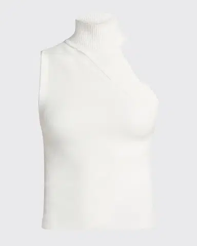 ALICE + OLIVIA Kiki Multi-Stitch Turtleneck Cutout Tank | Thumbnail 5