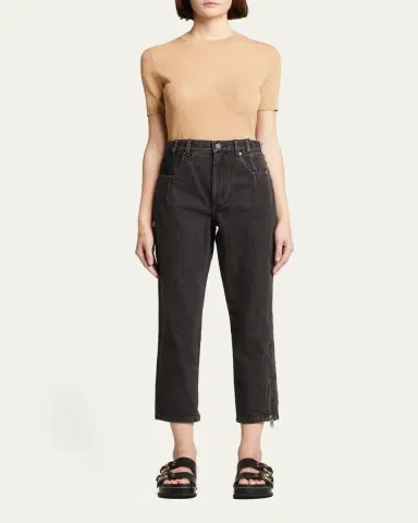 3.1 Phillip Lim Straight-Leg Cropped Jeans with Side Zipper Detail | Thumbnail 2