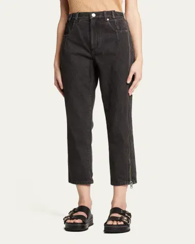 3.1 Phillip Lim Straight-Leg Cropped Jeans with Side Zipper Detail | Thumbnail 4